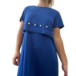 Coldwater Creek Royal Blue Embellished Midi Dress Petite Medium